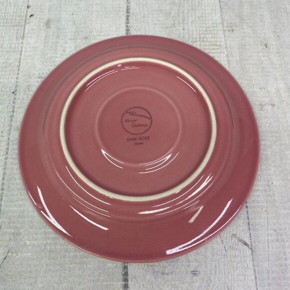 Nancy Calhoun DARK ROSE Solid Color Japan Smooth Round Stoneware Saucers Set 3 - Picture 5 of 15